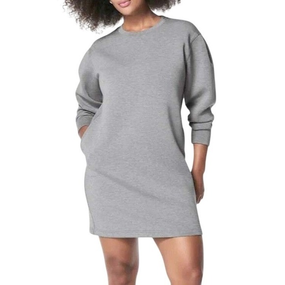 SPANX Dresses & Skirts - Spanx AirEssentials Gray Long Sleeve Dress L/XL Travel Comfort Wrinkle Resistant